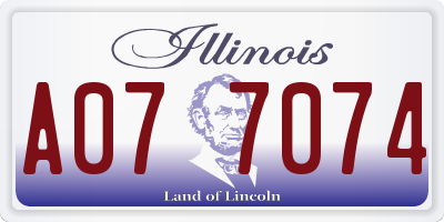 IL license plate A077074