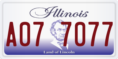 IL license plate A077077