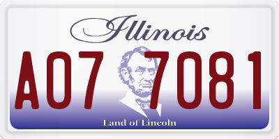 IL license plate A077081