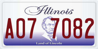 IL license plate A077082