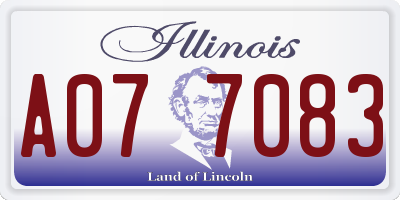 IL license plate A077083