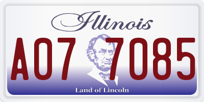 IL license plate A077085