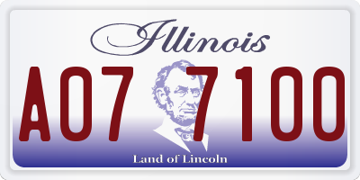 IL license plate A077100