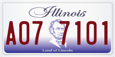 IL license plate A077101