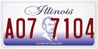 IL license plate A077104