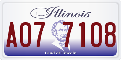 IL license plate A077108