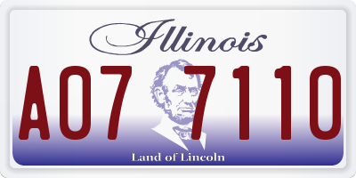 IL license plate A077110