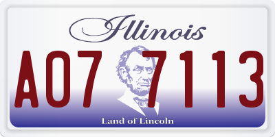 IL license plate A077113