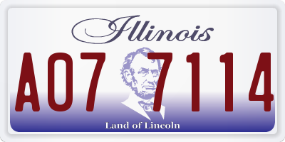 IL license plate A077114