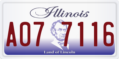 IL license plate A077116