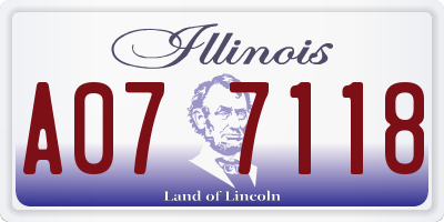 IL license plate A077118