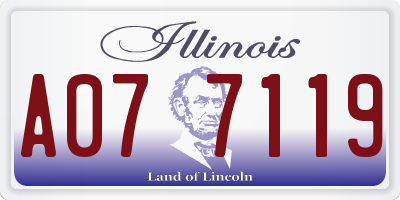 IL license plate A077119