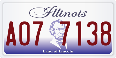 IL license plate A077138