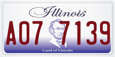 IL license plate A077139