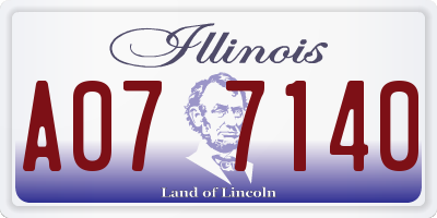 IL license plate A077140