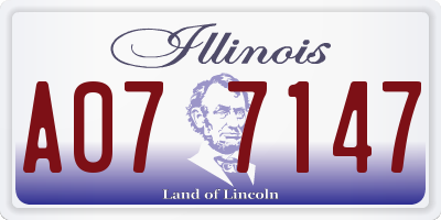 IL license plate A077147