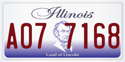 IL license plate A077168