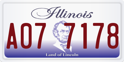 IL license plate A077178
