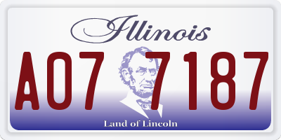 IL license plate A077187