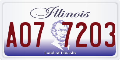 IL license plate A077203
