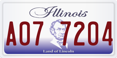 IL license plate A077204