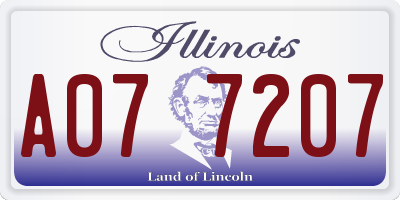 IL license plate A077207