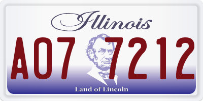 IL license plate A077212