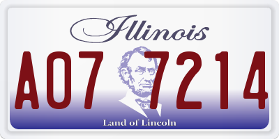 IL license plate A077214