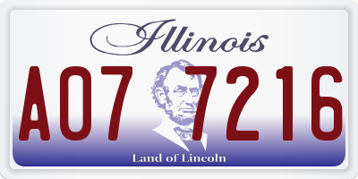 IL license plate A077216