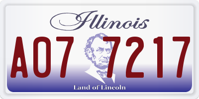 IL license plate A077217