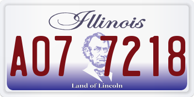 IL license plate A077218