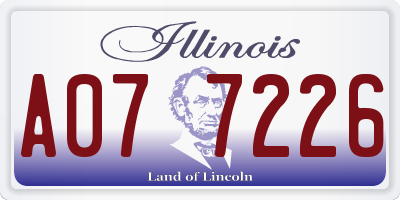 IL license plate A077226