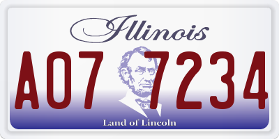 IL license plate A077234