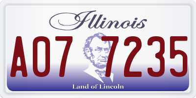 IL license plate A077235