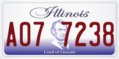 IL license plate A077238