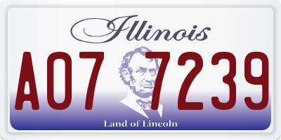 IL license plate A077239