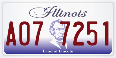 IL license plate A077251