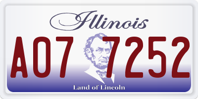 IL license plate A077252