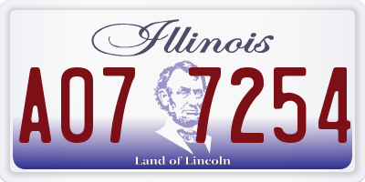 IL license plate A077254