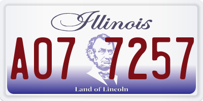 IL license plate A077257
