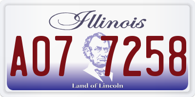 IL license plate A077258