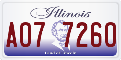 IL license plate A077260