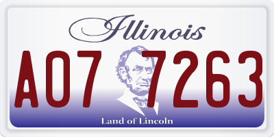 IL license plate A077263