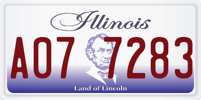 IL license plate A077283