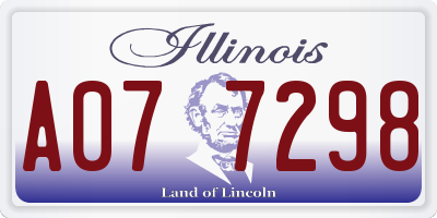 IL license plate A077298