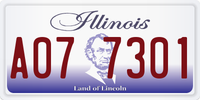 IL license plate A077301