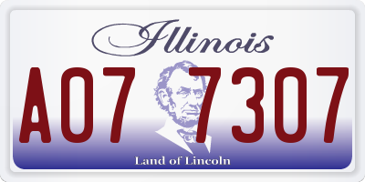 IL license plate A077307