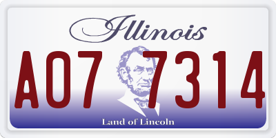 IL license plate A077314