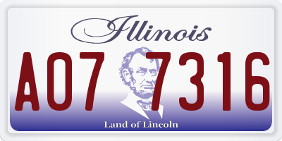IL license plate A077316