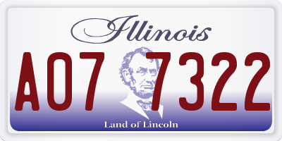 IL license plate A077322